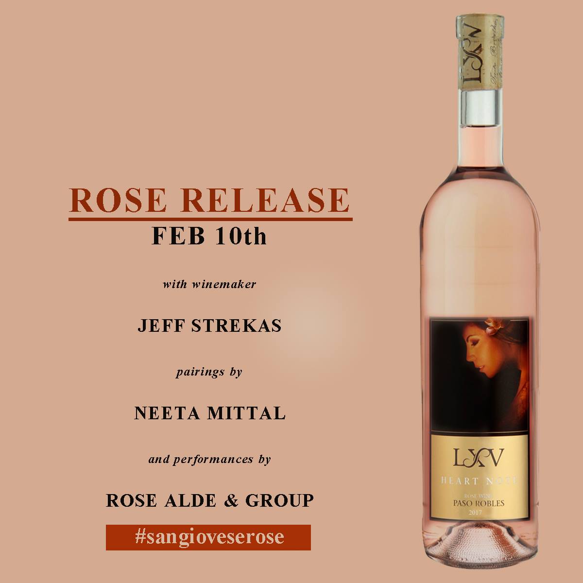 LXV Wine Rose Release Party poster