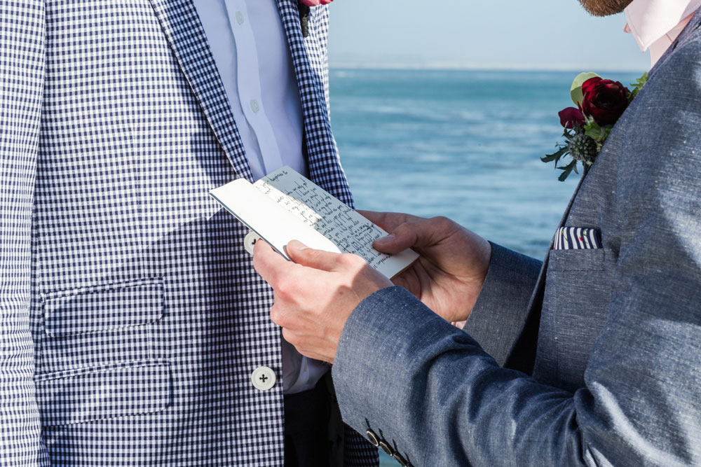 Queer SLO Renoda Campbell Photography Bryan and Nick reading vows